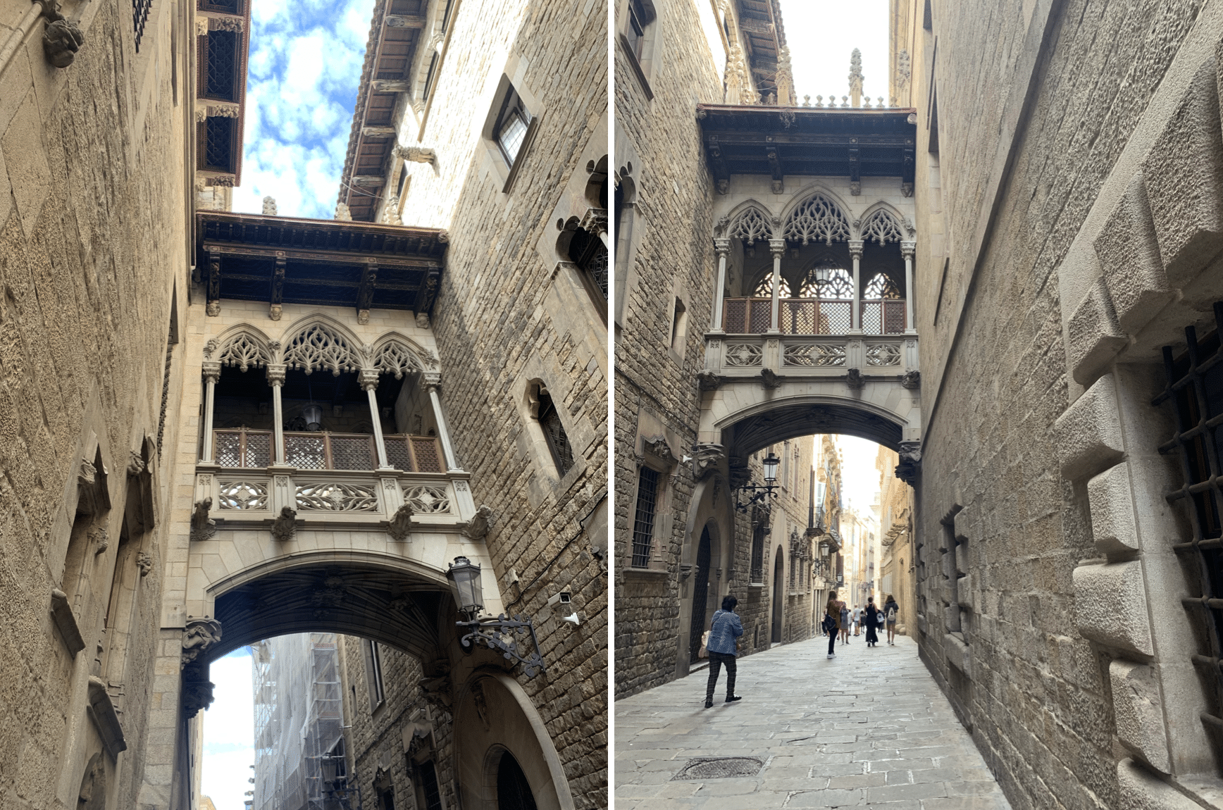 superbe pont dans le quartier gothique de barcelone