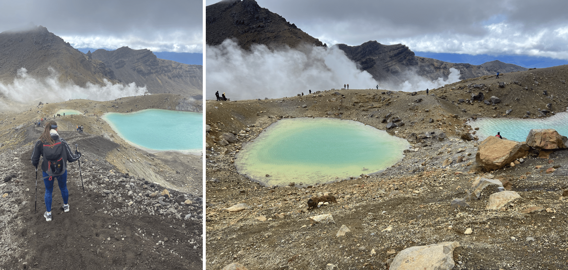 les lacs emeraude au sommet du tongariro alpine crossing en nouvelle zelande